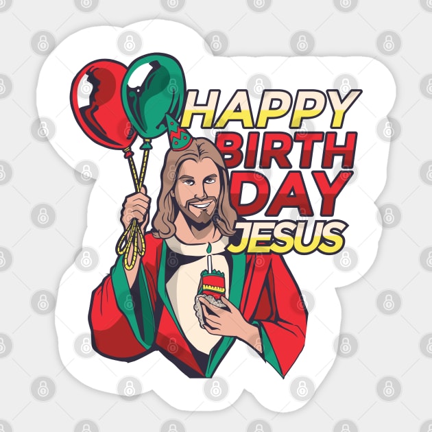 Christmas Happy Birthday Jesus Sticker by Printroof